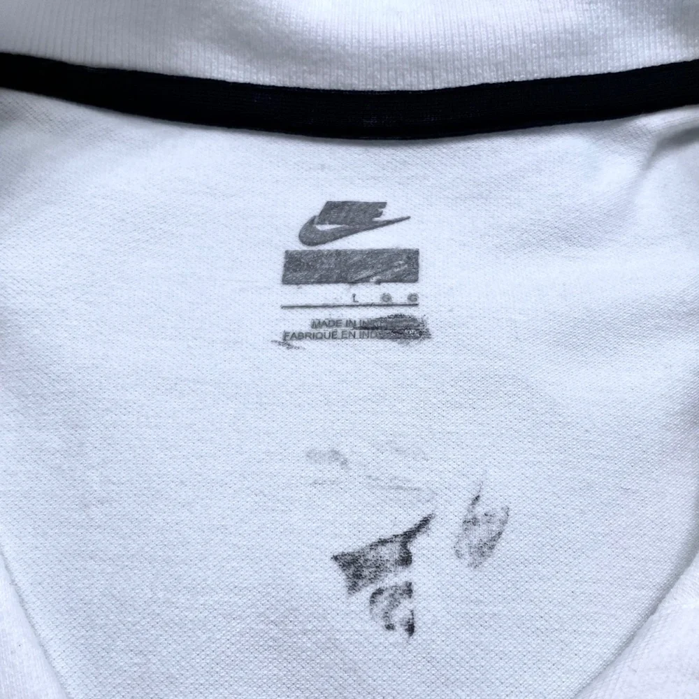 NIKE White Short Sleeve Polo T - Shirt